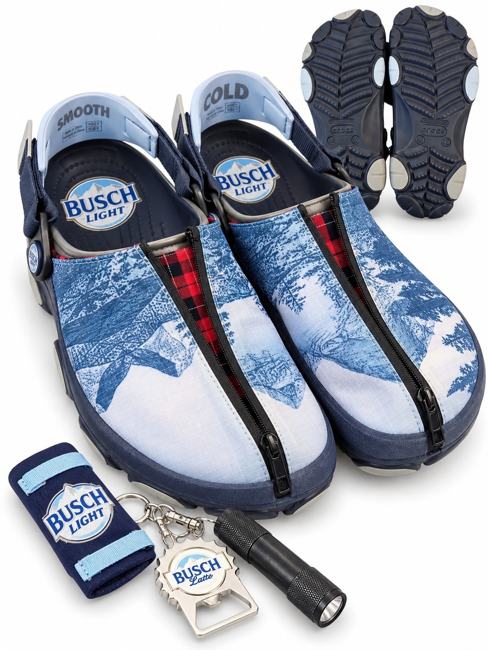 Crocs x Busch Beer All-Terrain Clogs Men’s 12 NWT Limited Edition Zipper Front